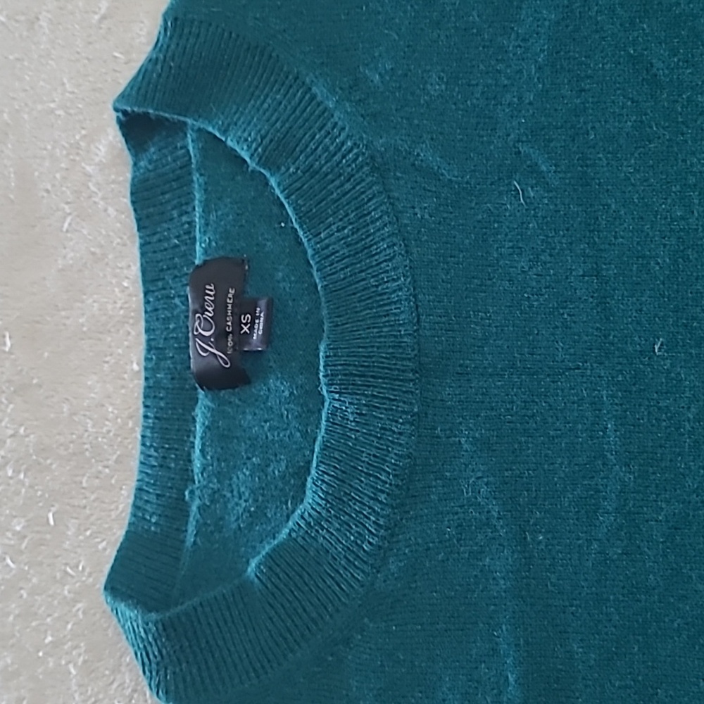 J.Crew 100% Cashmere Sweater Dress Teal Green XS Long Sleeve Knit Midi Workwear - Picture 4 of 12